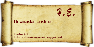 Hromada Endre névjegykártya